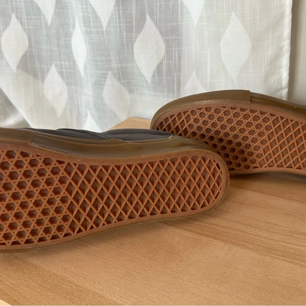Vans Skateboard Slip-On in Gray Canvas with Gum Sole and Pop Cush